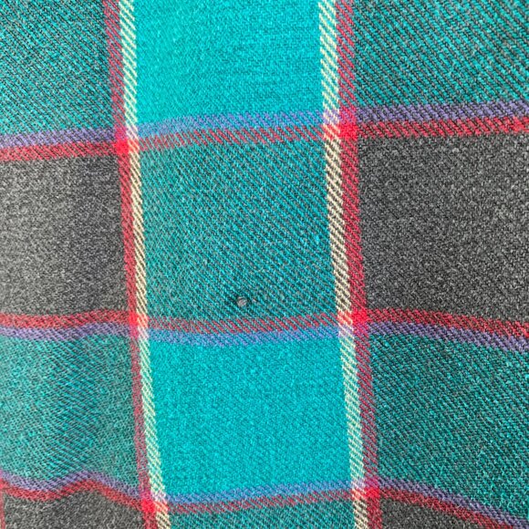 *flaw Vintage Rancho Santa Fe - Green plaid flannel button down, sz L - Picture 5 of 6